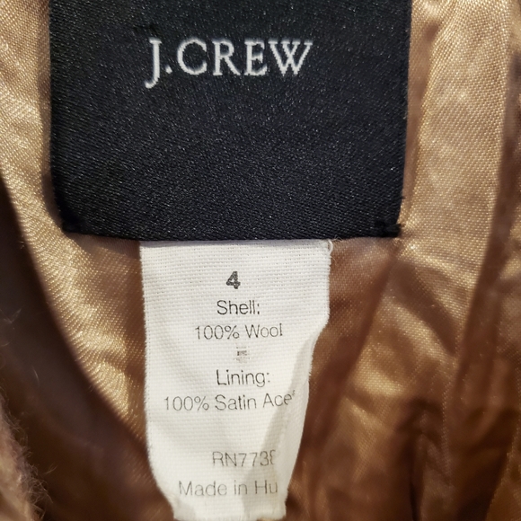 J.Crew Wool Coat Size 4 Brown Tan Burgundy - Picture 2 of 10